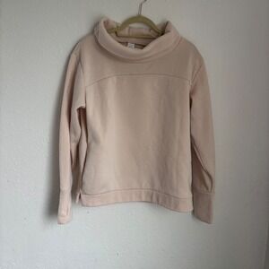 West Loop Women's Cowl‎ Neck Pullover Sweatshirt Thumb Hole Cuffs, Beige